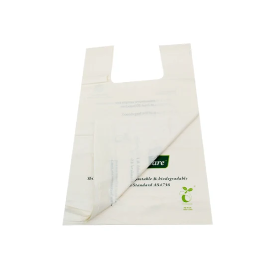 Colete de plástico personalizado biodegradável compostável PLA/Pbat portátil para compras
